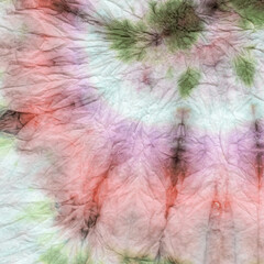 Aged Tie Dye Swirl. Die Hippie Background. Dress