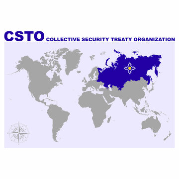 Vector Map Of The Collective Security Treaty Organization For Your Project