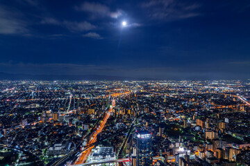 Fototapeta na wymiar [大阪府]あべのハルカスからの大阪市街の夜景