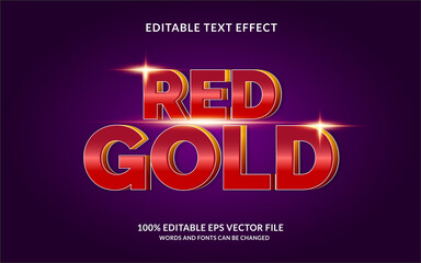 RED GOLD editable text effect
