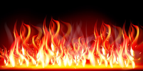 Burning fire flame. burn and hot, warm and heat, energy flammable, flaming vector illustration