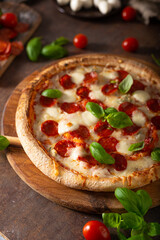Salami neapolitan pizza - 458909935