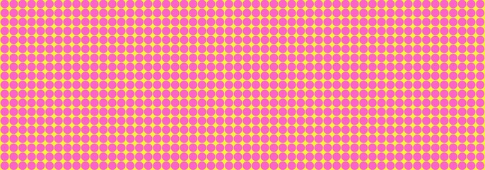 Pattern Pink Dots On Yellow Background. Abstract Circle