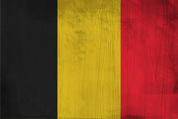 Patriotic wooden background in color of Belgium flag