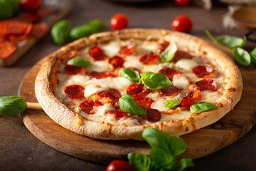 Salami neapolitan pizza