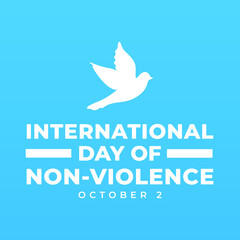 Fototapeta premium International day of non-violence October 2 modern creative banner, sign, design concept, social media template with white text on blue background