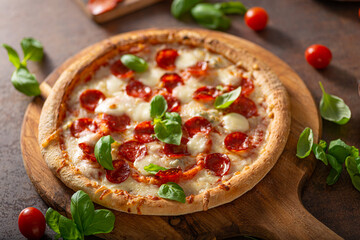 Salami neapolitan pizza - 458913949