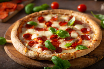 Salami neapolitan pizza