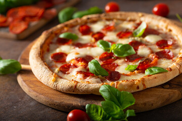 Salami neapolitan pizza