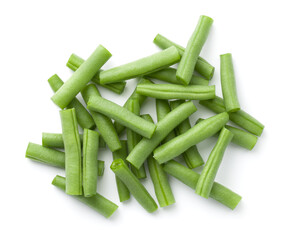 Pile Of Green Beans Isolated Over White