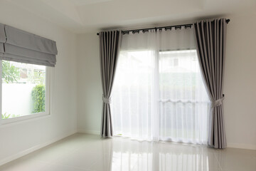 Curtain window interior decoration in living room