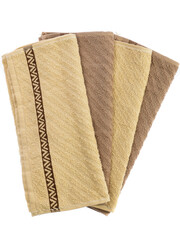 folded colored towels on white background