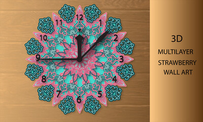 3d floral multilayer pastel mandala clock wall art, colorful, gorgeous, modern, new, excellent home...