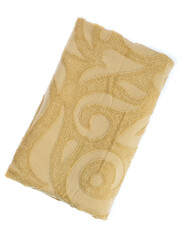 folded colored towels on white background