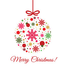 Creative christmas ball card.