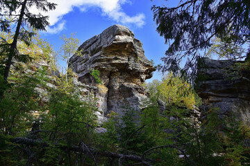 Stone megalith Feathered Guard - the second largest peak in the Kamenny Gorod tract