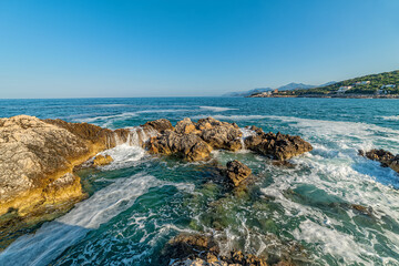 Montenegro coastline from above. View on the Adriatic Sea