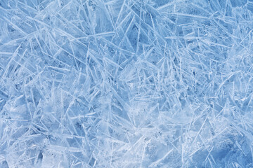 Ice textured winter background closeup