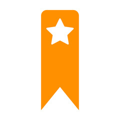 Glyph orange bookmark for a book reading place