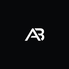 Letter AB or BA logo Design with line art for illustration use