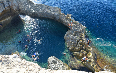 Blue Hole pool on Gozo island, Malta.