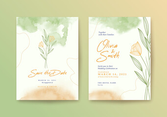 Beautiful and sweet wedding invitation set template