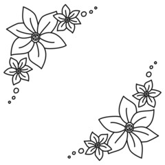 Black and white ornate botanical template with copyspace
