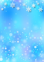 クリスマス イルミネーションのシンプルな風景　ブルー