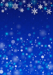 クリスマス イルミネーションのシンプルな風景　ブルー