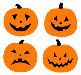 Spooky pumpkin face vector illustration
