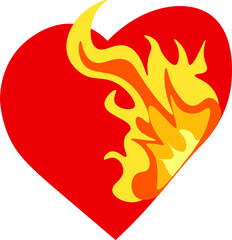 Vector of the burned heart