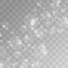 Bubble vector. soap bubble on a transparent background. Vector design.	