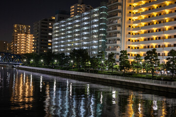 東京都江東区清澄白河周辺の夜景
