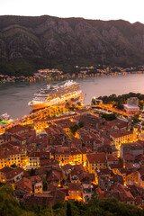 Panorama of the Bay of Kotor and the town