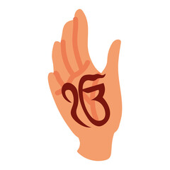 hand with hindi calligraphy