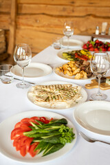 table set for a dinner