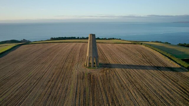 The Daymark from a drone, Kingswear, Devon, England, Europe
