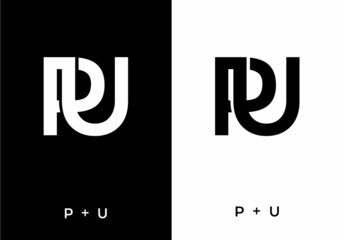 Black and white color of PU initial letter