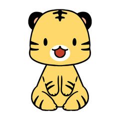 ゆるめな笑顔のトラのイラスト