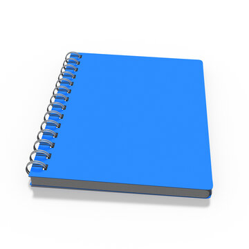 3d Ringheft, Notizbuch mit blauen Einband und wei&szlig;en Seiten, isoliert