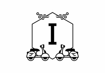 Initial letter I in scooter frame