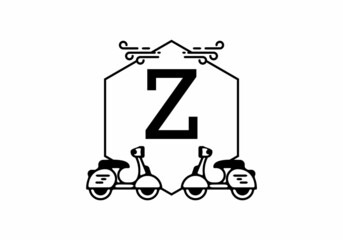 Initial letter Z in scooter frame