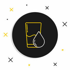 Line Glass with water icon isolated on white background. Soda glass. Colorful outline concept. Vector