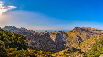 Naklejka premium beautiful mountain landscape on the Balearic island Palma de Maiiorca