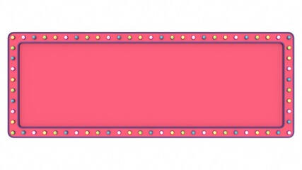 Pastel light board sign retro on white background. 3d rendering