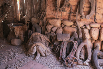 warehouse of harnesses, chairs and everything related to the horses