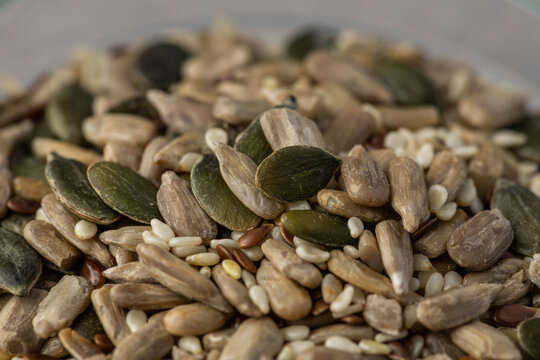Mixed seeds macro closeup background image