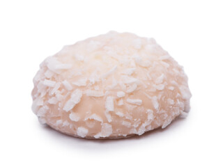 Confectionery in white chocolate glaze with coconut chips