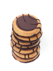 Group of cookies with chocolate glazed ornament