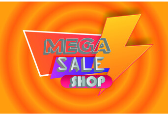 Fototapeta na wymiar mega sale banner premium discount vector work